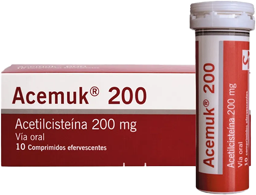 ACEMUK (N-ACETILCISTEINA) 200MG X 10COMPRIMIDOS EFERVESCENTES (MEYER)