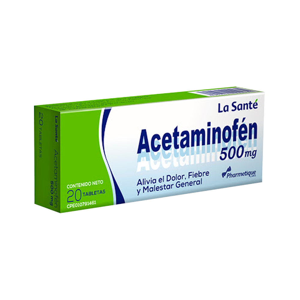 ACETAMINOFEN 500MG X 20 TABLETAS (LA SANTE)