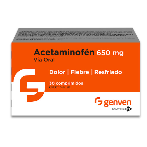 ACETAMINOFEN 650MG X 30 TABLETAS (GENVEN)