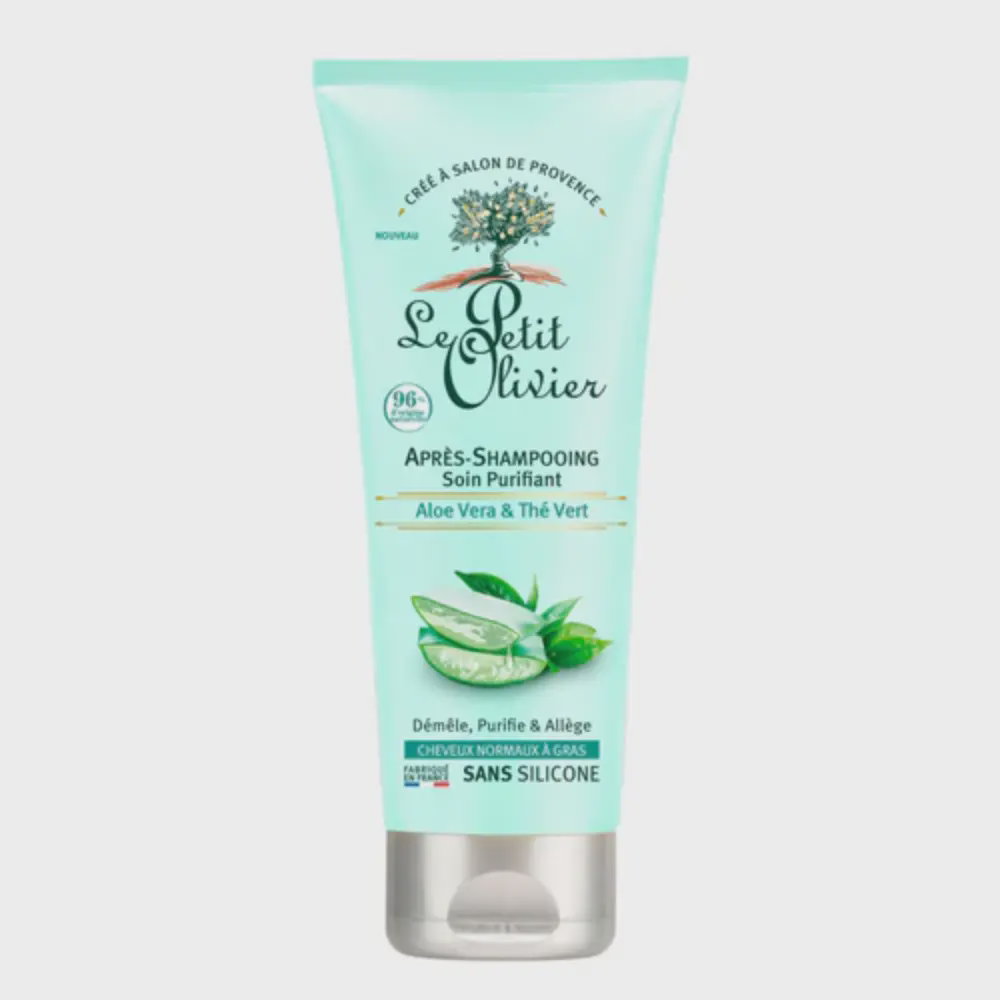 ACONDICIONADOR PURIFICANTE CON ALOE VERA Y TÉ VERDE PARA CABELLO NORMAL A GRASO X 200 ML (LE PETIT OLIVIER)