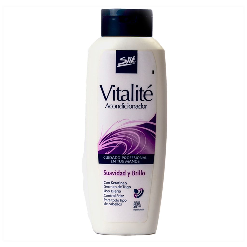 ACONDICIONADOR VITALITE SUAVIDAD Y BRILLO 400ML (SLIK)