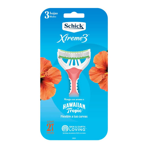 AFEITADORA SCHICK XTREME 3 HAWAIIAN TROPIC 1 BLISTER X 2 UNIDADES 