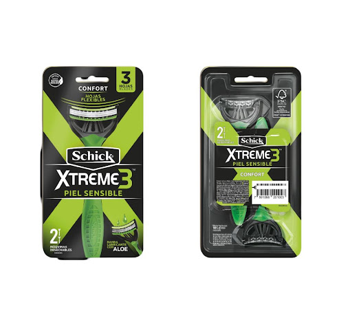 AFEITADORA SCHICK XTREME 3 SENSITIVE VERDE 1 BLISTER X 2 UNIDADES 