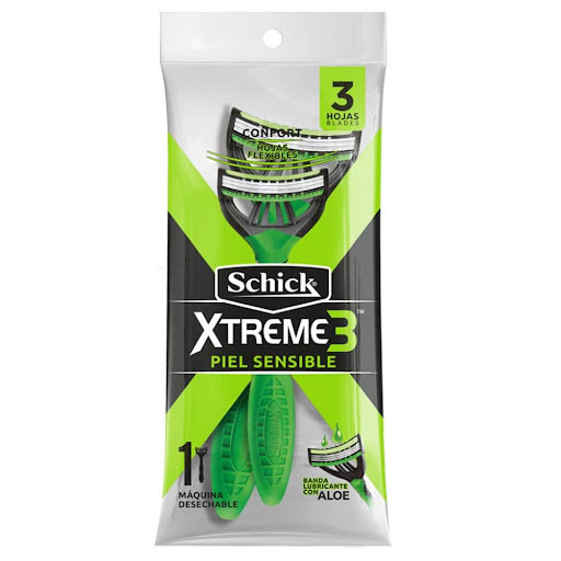 AFEITADORA SCHICK XTREME 3 SENSITIVE VERDE RISTRA INDIVIDUAL UNIDAD 