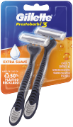AFEITADORAS PRESTOBARBA 3 EXTRA SUAVEX 2 UNIDADES (GILLETE)