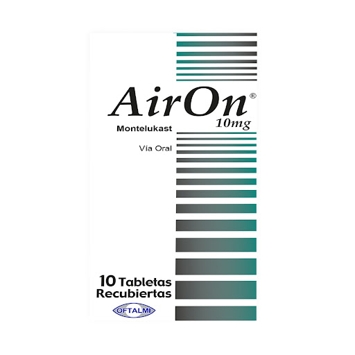 AIRON (MONTELUKAST SODICO) 10MG X 10 TABLETAS RECUBIERTAS (OFTALMI)
