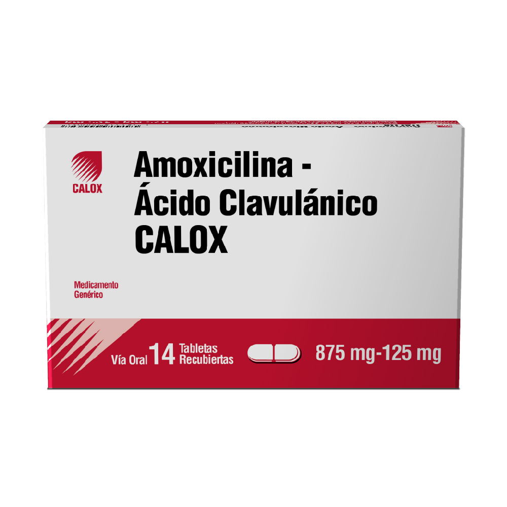 AMOXICILINA CON ÁCIDO CLAVULANICO 875MG/125MG X 14 TABLETAS RECUBIERTAS (CALOX)
