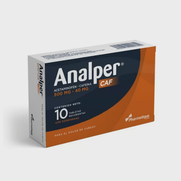ANALPER CAF (ACETAMINOFEN - CAFEÍNA) 500MG - 40MG X 10 TABLETAS RECUBIERTAS (LA SANTE)