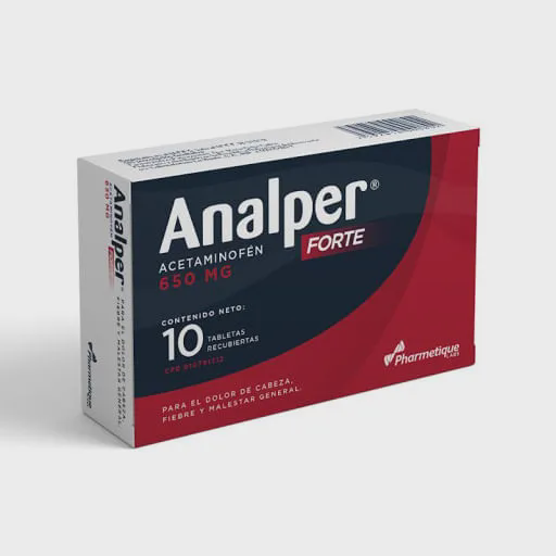 ANALPER FORTE (ACETAMINOFEN) 650MG X 10 TABLETAS RECUBIERTAS (PHARMETIQUE)