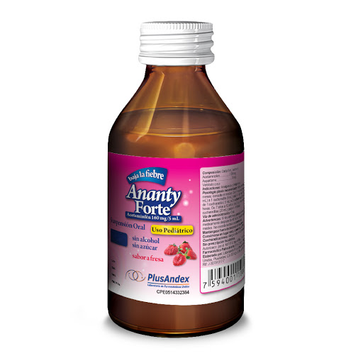 ANANTY FORTE SUSPENSIÓN USO PEDIATRICO (ACETAMINOFEN) 160MG/5ML X 120ML (PLUSANDEX)