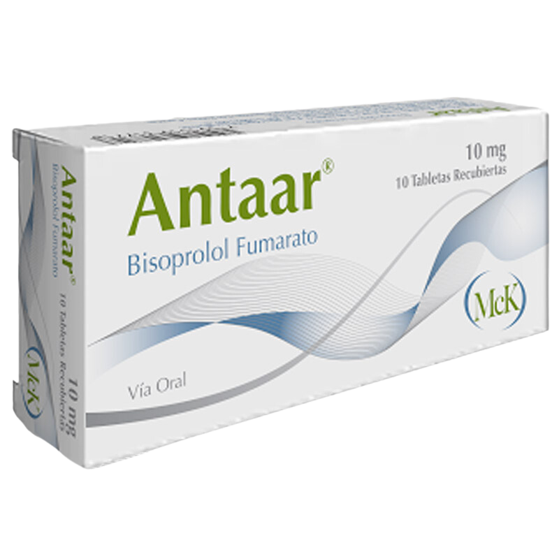 ANTAAR (BISOPROLOL FUMARATO) 10MG X 10 TABLETAS RECUBIERTAS (CALOX)