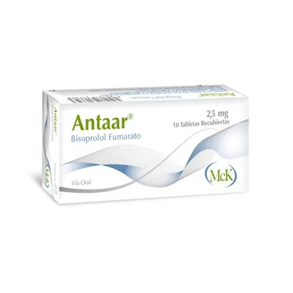 ANTAAR (BISOPROLOL FUMARATO) 2.5MG X 10 TABLETAS RECUBIERTAS (CALOX)