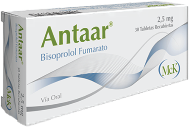 ANTAAR (BISOPROLOL FUMARATO) 2.5MG X 30 TABLETAS (CALOX)