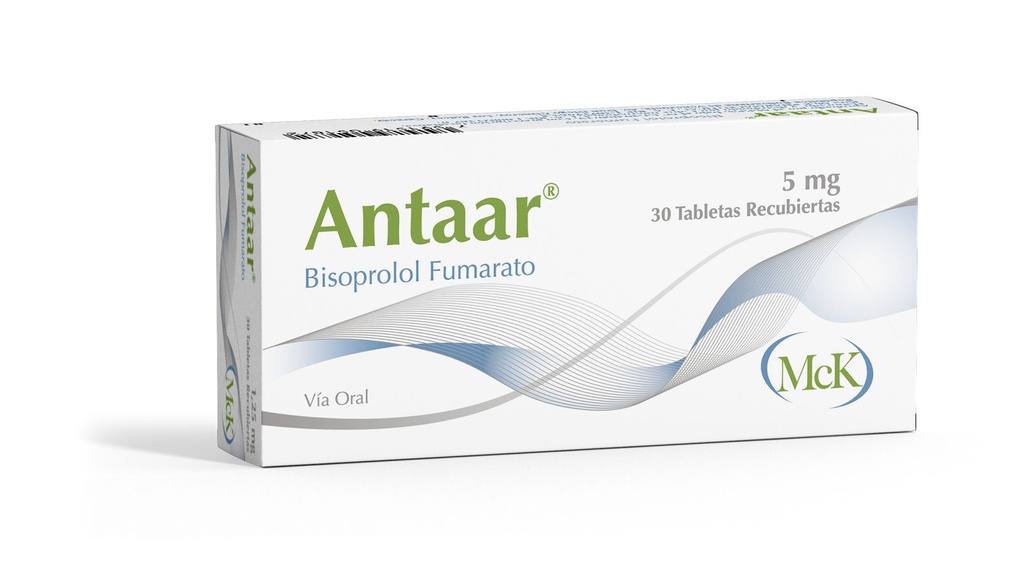 ANTAAR (BISOPROLOL FUMARATO) 5MG X 30 TABLETAS (CALOX)