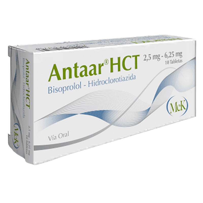 ANTAAR HCT (BISOPROLOL - HIDROCLOROTIAZIDA) 2.5MG - 6.25MG X 10 TABLETAS (CALOX)