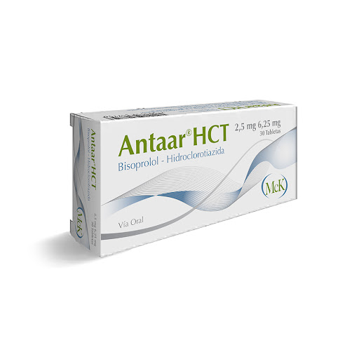 ANTAAR HCT (BISOPROLOL - HIDROCLOROTIAZIDA) 2.5MG - 6.25MG X 30 TABLETAS (CALOX)