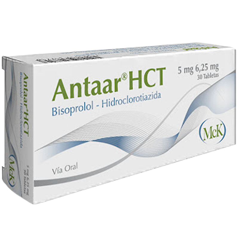 ANTAAR HCT (BISOPROLOL - HIDROCLOROTIAZIDA) 5MG - 6.25MG X 10 TABLETAS (CALOX)