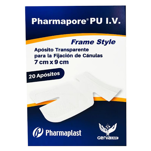 APOSITO TRANSPARANTE PARA FIJACIÓN DE CANULAS  X 1 UNIDAD DE 7CM X 9CM (PHARMAPLAST)