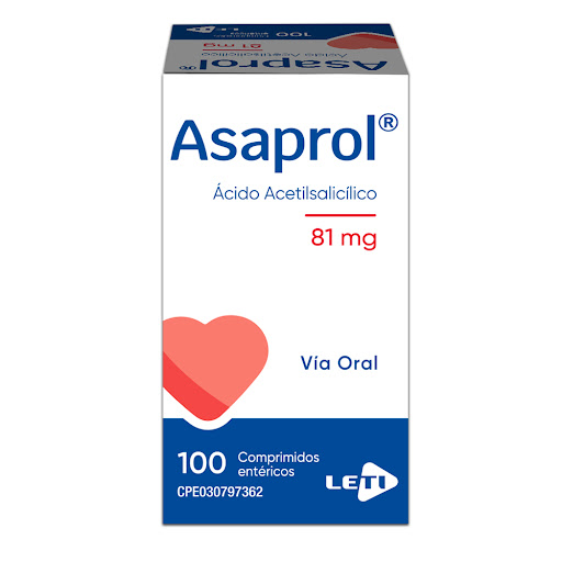 ASAPROL (ACIDO ACETILSALICILICO) 81MG X 100 COMPRIMIDOS ENTERICOS (LETI)