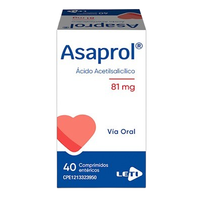 ASAPROL (ACIDO ACETILSALICILICO) 81MG X 40 COMPRIMIDOS ENTERICOS (LETI)