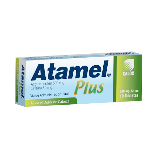 ATAMEL PLUS (ACETAMINOFEN-CAFEINA) 500MG-32MG X 10 TABLETAS (CALOX)