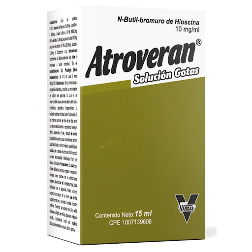 ATROVERAN (N-BUTIL BROMURO DE HIOSCINA) 10MG/1ML X 15ML (VARGAS)