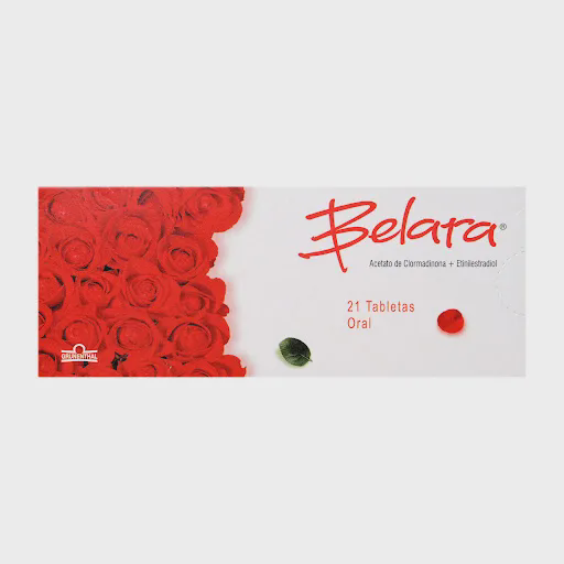 BELARA (ACETATO DE CLORMADINONA - ETINILESTRADIOL) 2MG - 0.03MG X 21 TABLETAS (GRUNENTHAL)
