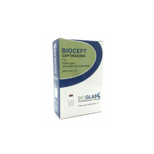 BIOCEFT CEFTRIAXONA POLVO PARA RECONSTITUCION INYECTABLE   X 1 AMPOLLA IV (BIOGLASS)