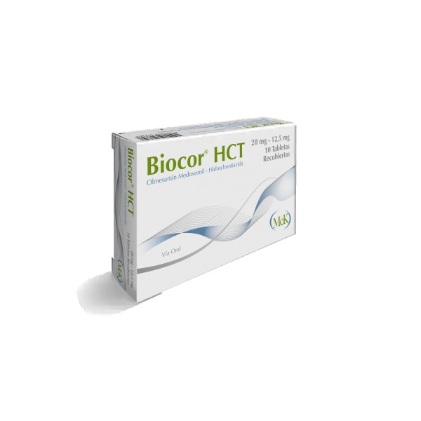 BIOCOR HCT (OLMESARTAN MEDOXOMILO - HIDROCLORORIAZIDA) 20MG-12.5MG X 10 TABLETAS (CALOX)