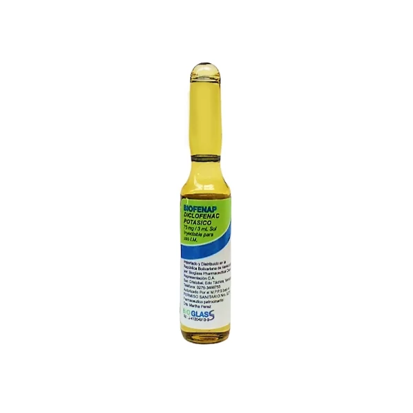 BIOFENAC (DICLOFENA POTASICO) 75MG/3ML X 1 AMPOLLA IM (BIOGLASS)