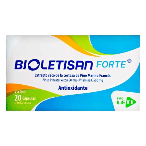 BIOLETISAN FORTE (PINUS PINASTE AITON - VITAMINA C) 50MG - 500MG X 20 CAPSULAS (LETI)