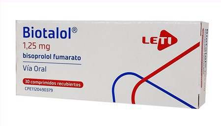 BIOTALOL (BISOPROLOL FUMARATO) 1.25MG X 30 COMPRIMIDOS RECUBIERTOS (LETI)