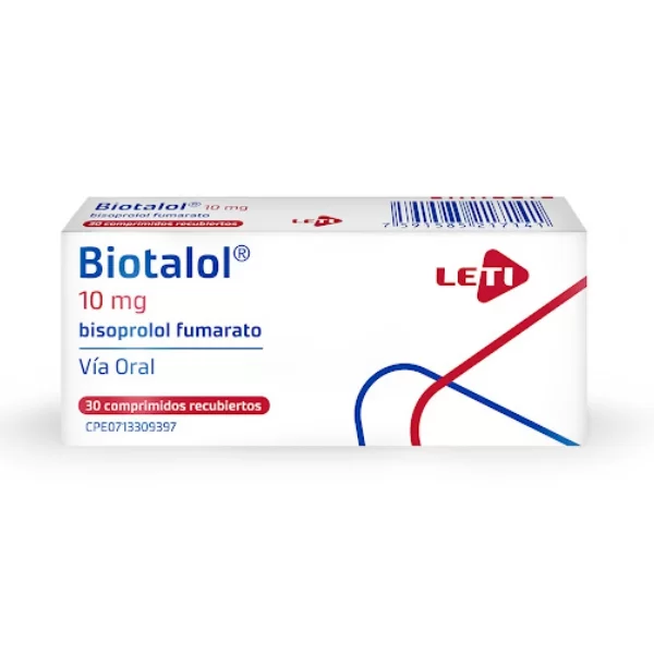 BIOTALOL (BISOPROLOL FUMARATO) 10MG X 30 COMPRIMIDOS RECUBIERTOS (LETI)