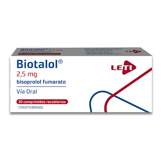 BIOTALOL (BISOPROLOL FUMARATO) 2.5MG X 30 COMPRIMIDOS RECUBIERTOS (LETI)