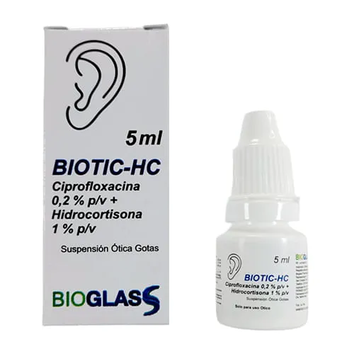 BIOTIC HC (CIPROFLOXACINA HCL - HIDROCORTISONA) 0.2%-1% X 5ML (BIOGLASS)