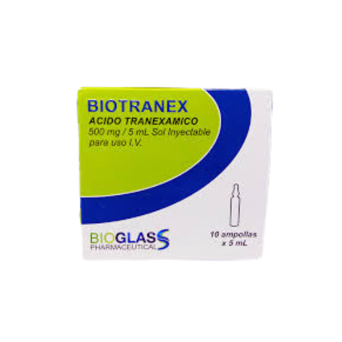 BIOTRANEX (ACIDO TRANEXAMICO) 500 MG / 5 ML I.V. (BIOGLASS)