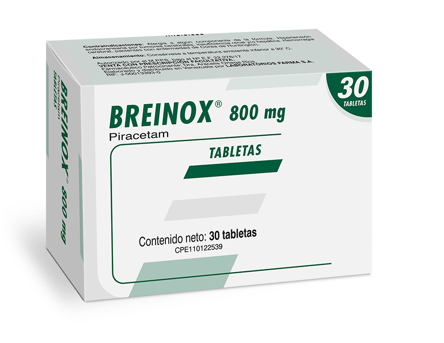BREINOX (PIRACETAM) 800MG X 30 TABLETAS (FARMA)