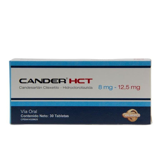 CANDER HCT (CANDESARTAN - HIDROCLOROTIAZIDA) 8MG/12.5MG X 30 TABLETAS (VALMORCA)