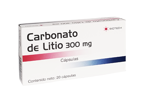 CARBONATO DE LITIO  300MG X 20 CAPSULAS (BIOTECH)