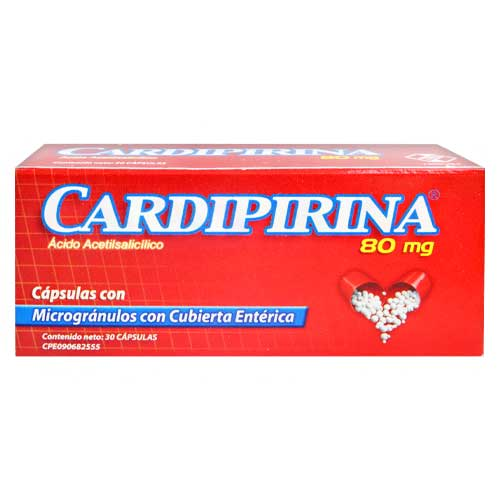 CARDIPIRINA (ACIDO ACETILSALICILICO) 80MG X 30 CAPSULAS (VARGAS)