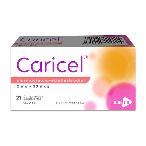 CARICEL (CLORAMADINONA - ETILNIESTRADIOL) 30MCG-2MG X 21 COMPRIMIDOS (LETI)