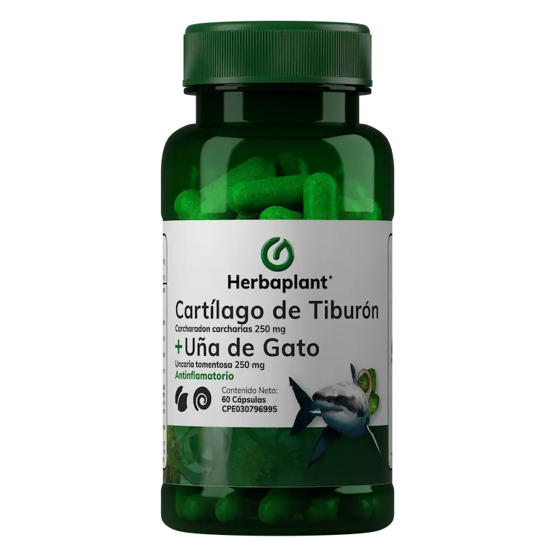 CARTILAGO DE TIBURON / UÑA DE GATO  500MG X 60 CAPSULAS (HERBAPLANT)