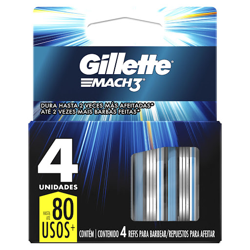CARTUCHO MAQUINA DE AFEITAR MACH3 X 4 UNIDADES (GILLETTE)