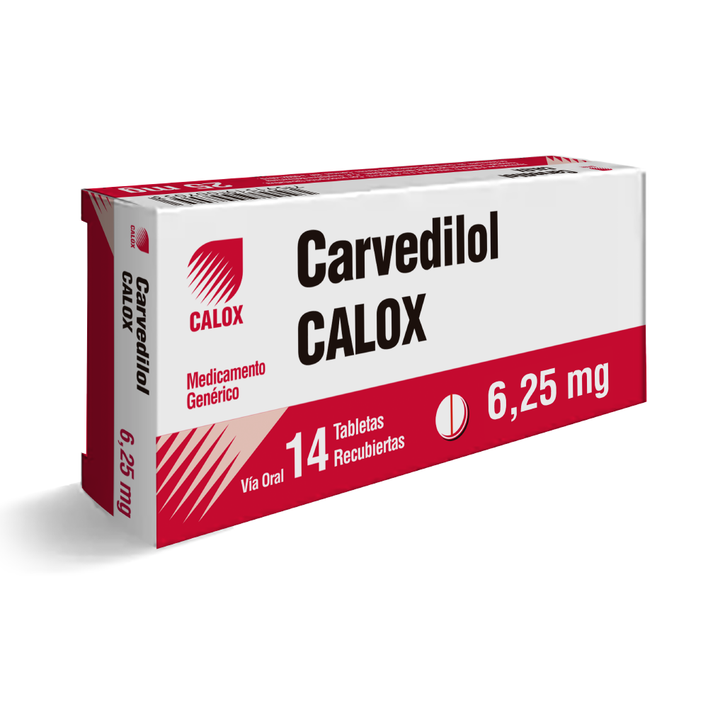 CARVEDILOL  6.25MG X 14 TABLETAS (CALOX)