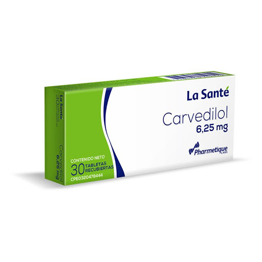 CARVEDILOL  6.25MG X 30 TABLETAS (LA SANTE)