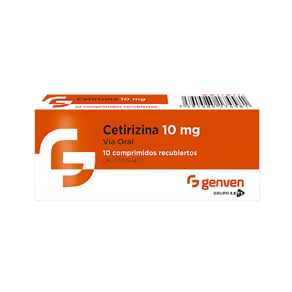 CETIRIZINA  10MG X 10 COMPRIMIDOS (GENVEN)