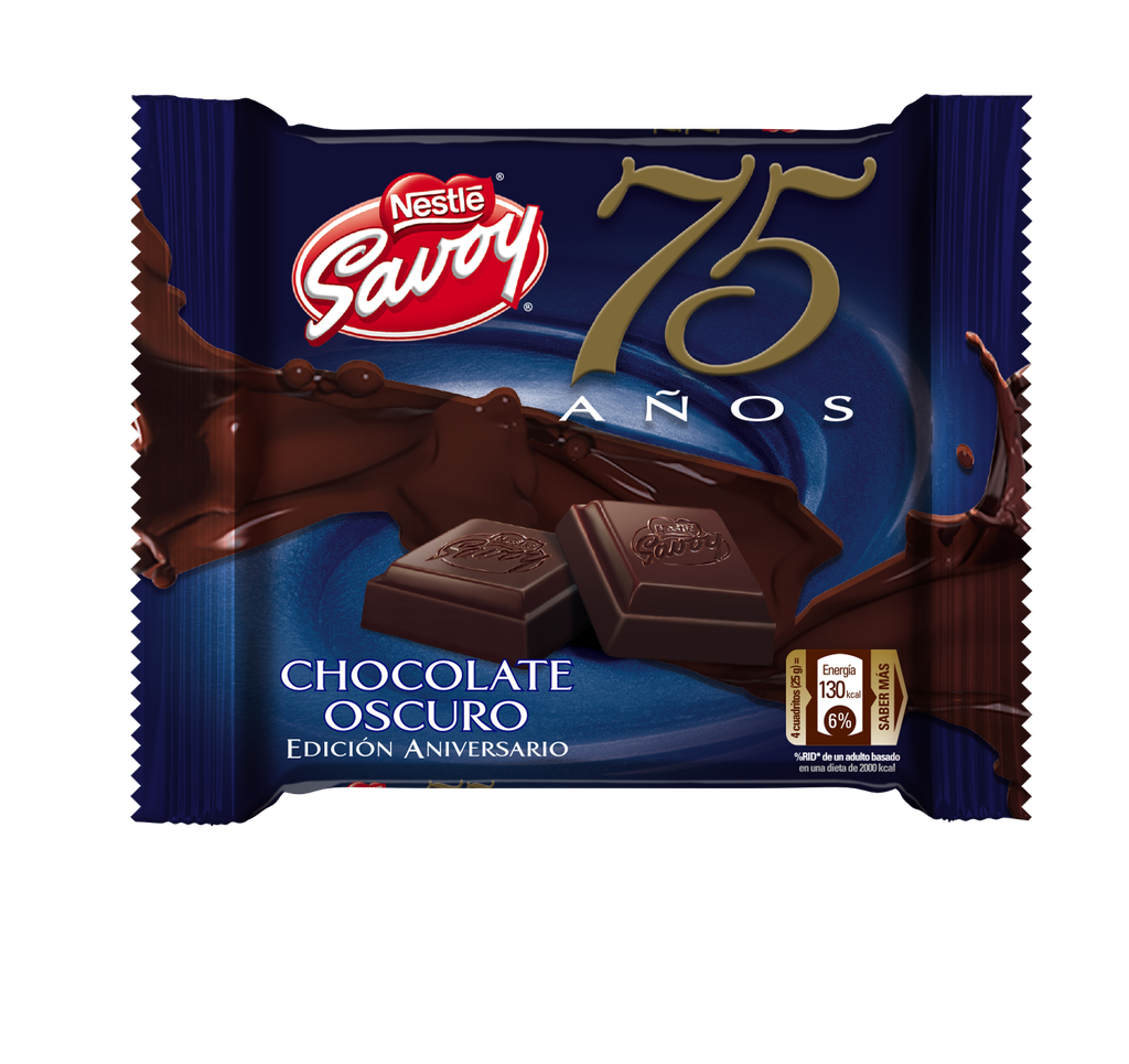 CHOCOLATE 75 AÑOS CHOCOLATE OSCURO 100GR (SAVOY)