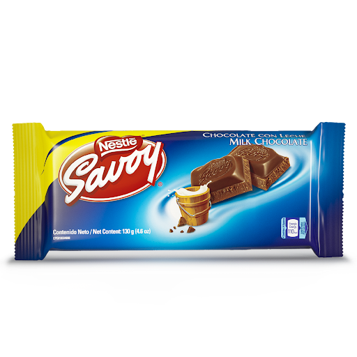 CHOCOLATE C/LECHE 130GR (SAVOY)