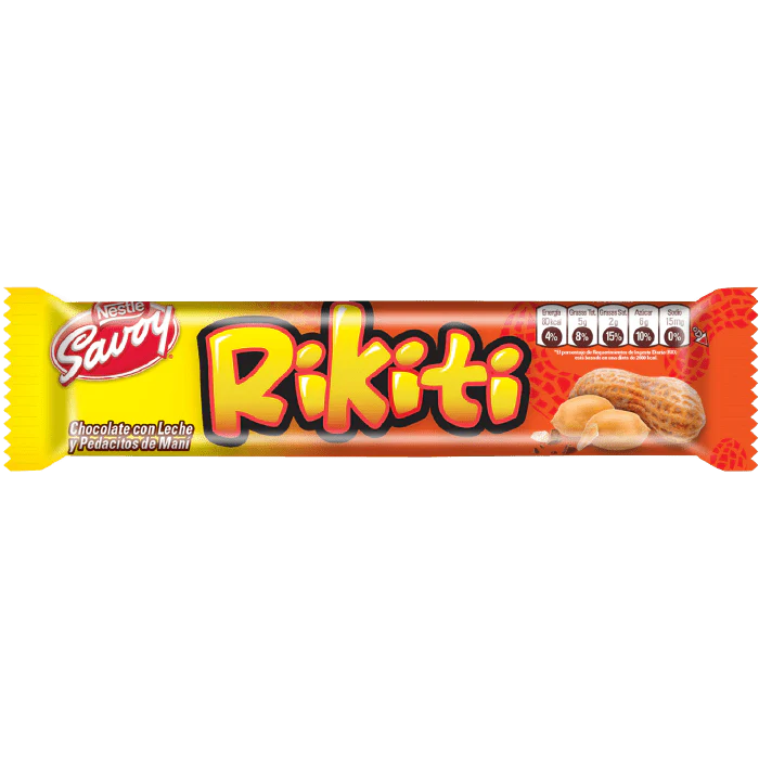 CHOCOLATE C/LECHE Y MANÍ 30G 30GR (RIKITI)