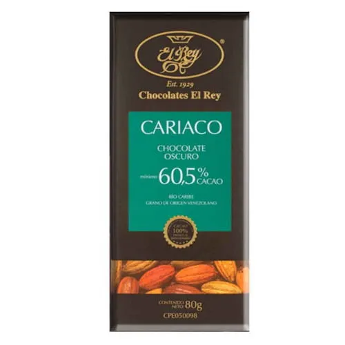 CHOCOLATE CARIACO 60.5% X 80 GR (EL REY)